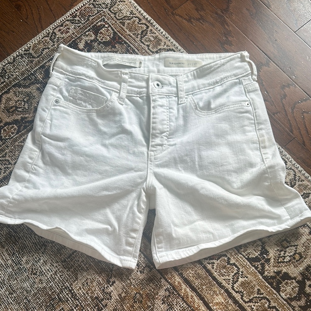 Pilcro and the Letterpress White Jean Shorts